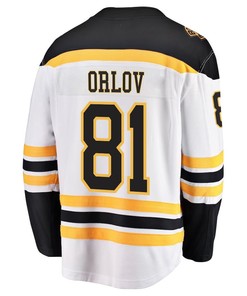 Dmitry Orlov 81 Boston Bruins Stanley Cup 2023 Playoffs Patch Away Breakaway Men Jersey - White