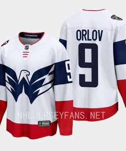 Dmitry Orlov 9 Washington Capitals 2023 Jersey Stadium White Primegreen