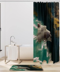 Dolphin Bathroom Shower Curtain - Waterproof Fabric