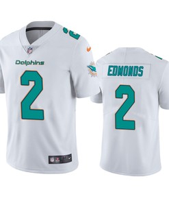 Dolphins Chase Edmonds 2 Vapor Limited White Jersey