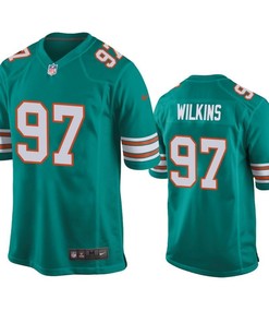 Dolphins Christian Wilkins 2019 Nfl Draft Aqua Throwback Jersey