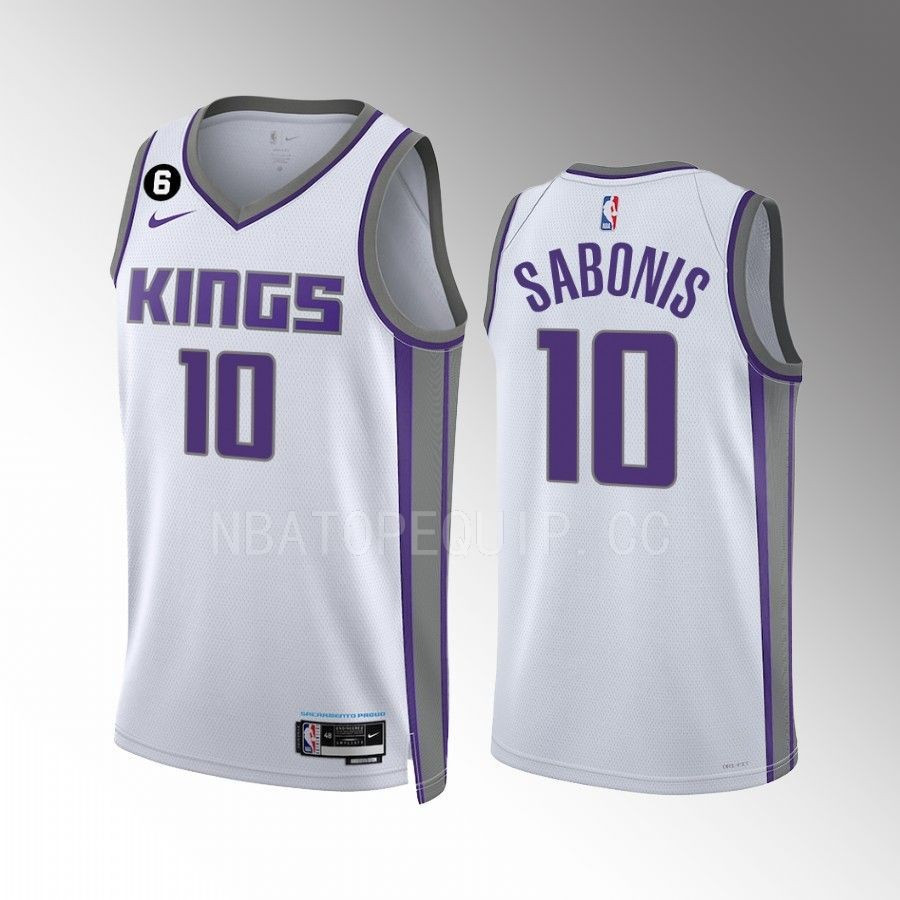 Domantas Sabonis 10 Sacramento Kings White Men Jersey 2022-23 Association Edition Swingman