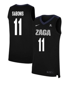 Domantas Sabonis 11 Gonzaga Bulldogs Elite Basketball Men Jersey - Black