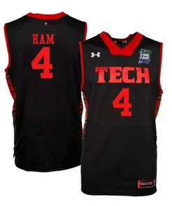 Donovan Ham 4 Texas Tech Red Raiders Basketball Jersey Black