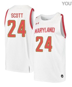 Donta Scott 24 Maryland Terrapins Retro Basketball Youth Jersey - White