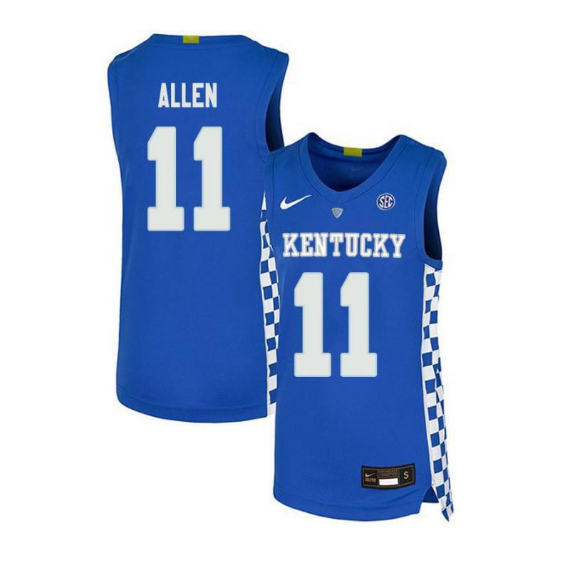 Dontaie Allen 11 Kentucky Wildcats Elite Basketball Men Jersey - Royal Blue