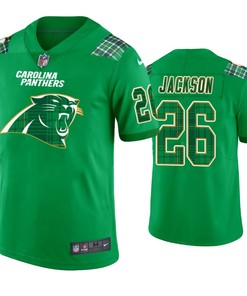 Donte Jackson Carolina Panthers #26 Jersey St. Patricks Day Kelly Green Lucky - Men