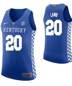 Doron Lamb 20 Kentucky Wildcats Elite Basketball Home Men Jersey - Blue