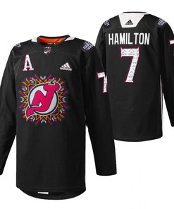 Dougie Hamilton 7 New Jersey Devils 2022 Hispanic Heritage Night Black Jersey Jersey