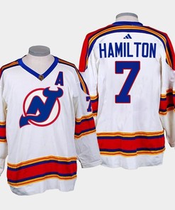 Dougie Hamilton 7 New Jersey Devils 2022-23 Reverse Retro 2.0 White Jersey