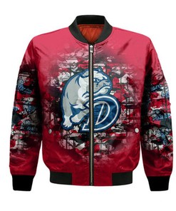 Drake Bulldogs Bomber Jacket Camouflage Vintage  - NCAA