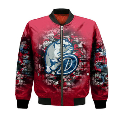 Drake Bulldogs Bomber Jacket Camouflage Vintage - NCAA