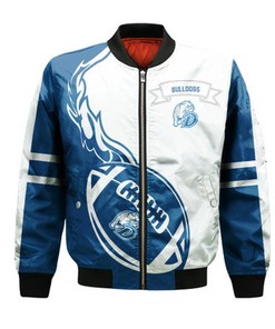 Drake Bulldogs Bomber Jacket Flame Ball - NCAA