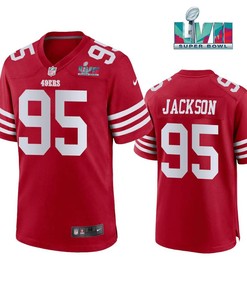 Drake Jackson 95 San Francisco 49Ers Super Bowl LVII Men Game Jersey- Scarlet