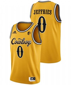 Drake Jeffries 0 Wyoming Cowboys 2022 College Basketball Men Jersey - Gold