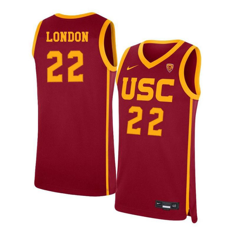 Drake London 22 USC Trojans Elite Basketball Men Jersey - Red