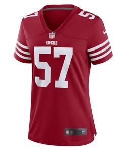 Dre Greenlaw 57 San Francisco 49ers Women's Home Game Player Jersey - Scarlet