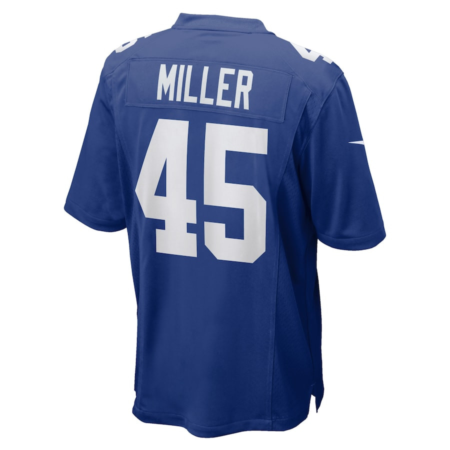 Dre Miller 45 New York Giants Home Game Player Jersey - Royal