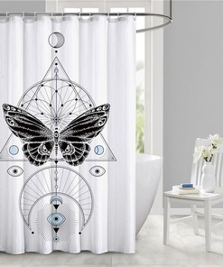 Dreamcatcher Butterfly Print Shower Curtain Bathroom Supplies for a Bohemian Bathroom Decor