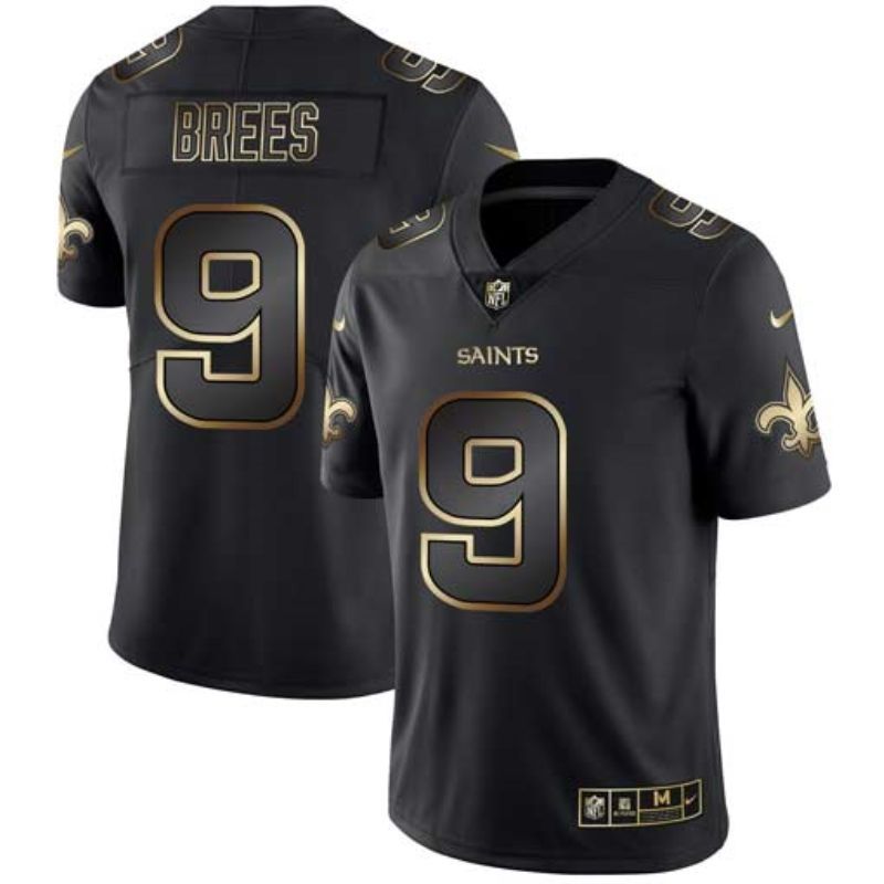 Drew Brees #9 New Orleans Saints Nfl Explosion Legendary Gold Black Jersey