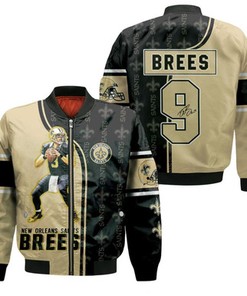 Drew Brees 9 New Orleans Saints Signature 3D Bomber Jacket Model 1961