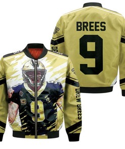 Drew Brees New Orleans Saints Artwork Bomber Jacket Model 1971
