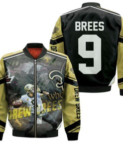 Drew Brees New Orleans Saints Atlanta Falcon Gameday Bomber Jacket Model 1973