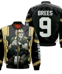 Drew Brees New Orleans Saints Black Bomber Jacket Model 1977