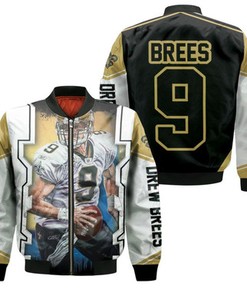 Drew Brees New Orleans Saints Colorful Background Bomber Jacket Model 1982