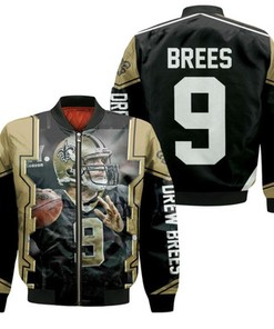 Drew Brees New Orleans Saints History Bomber Jacket Model 1987
