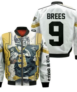 Drew Brees New Orleans Saints Paint Style Bomber Jacket Model 1993