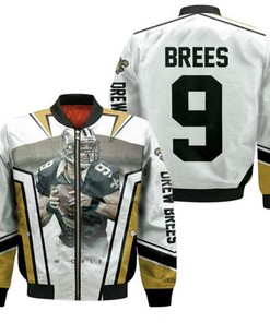 Drew Brees New Orleans Saints Stadium Background Bomber Jacket Model 1997