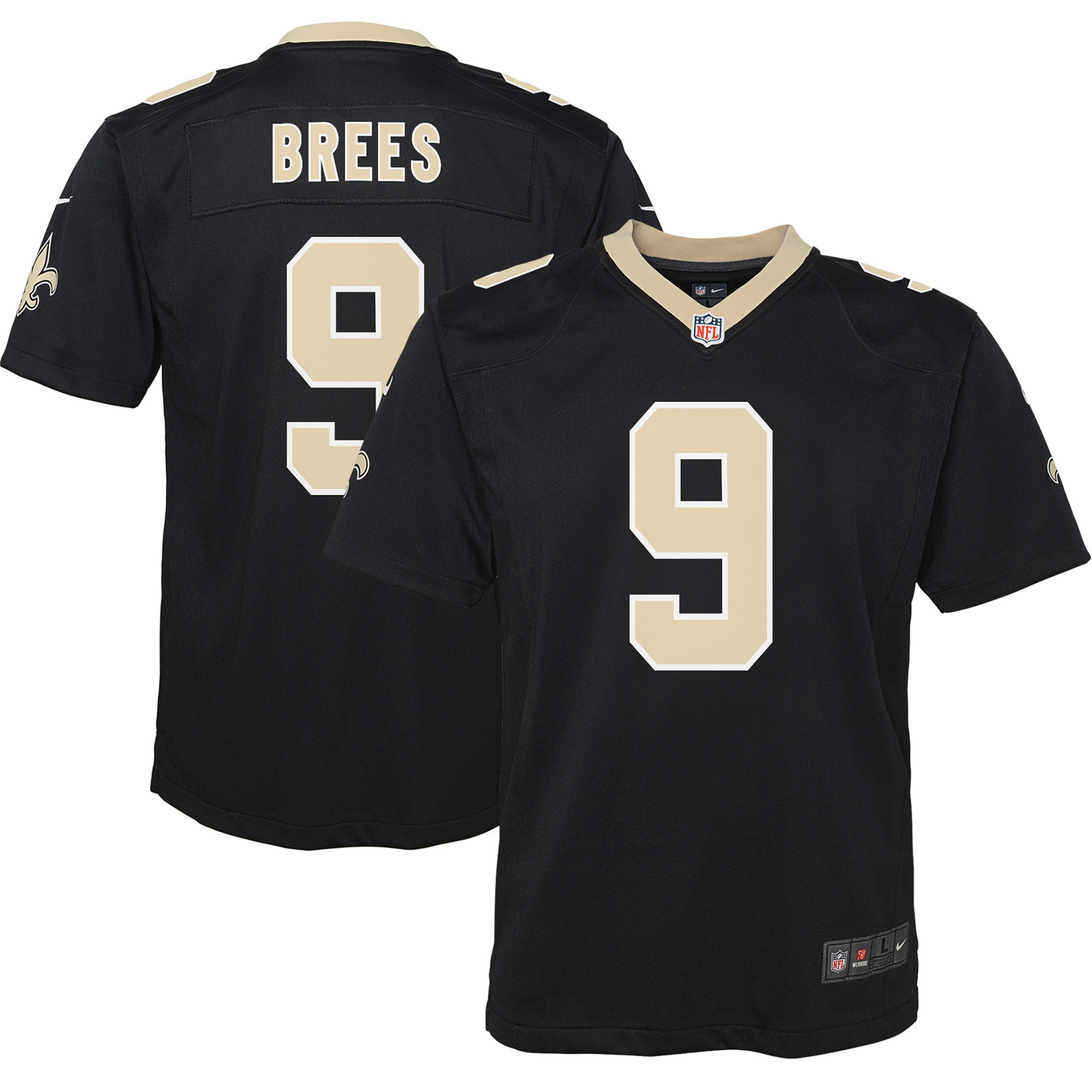Drew Brees New Orleans Saints Team Color Game Jersey - Black Nfl