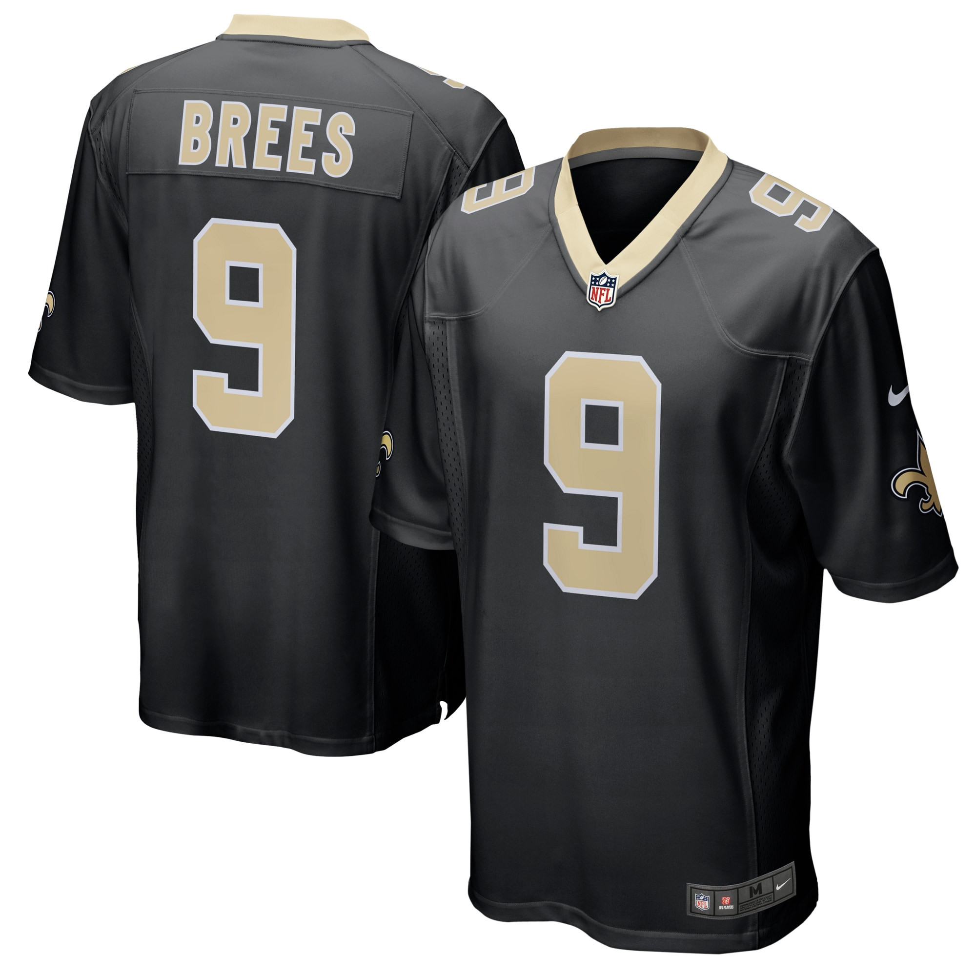 Drew Brees New Orleans Saints Team Color Game Jersey Black Nfl