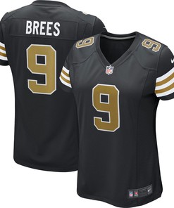 Drew Brees New Orleans Saints Womens Alternate Game Jersey Black Nfl