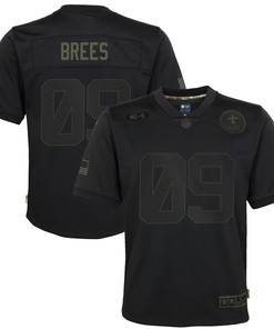 Drew Brees New Orleans Saints Youth 2020 Salute To Service Game Jersey - Black