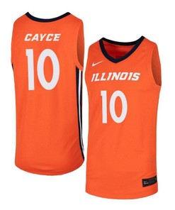 Drew Cayce 10 Illinois Fighting Illini Elite Basketball Men Jersey - Orange