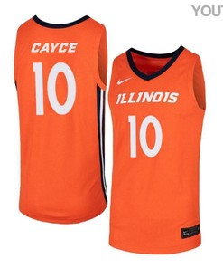 Drew Cayce 10 Illinois Fighting Illini Elite Basketball Youth Jersey - Orange