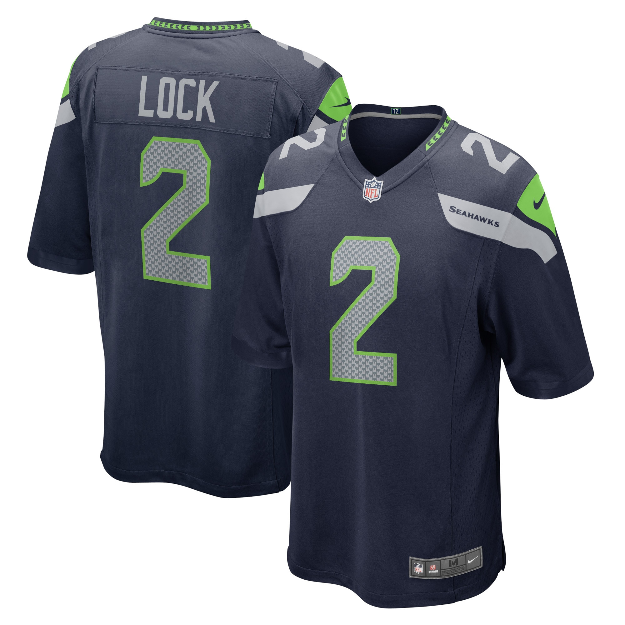 Drew Lock Seattle Seahawks Game Jersey - College Navy Nfl