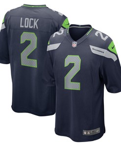 Drew Lock Seattle Seahawks Game Jersey - College Navy Nfl