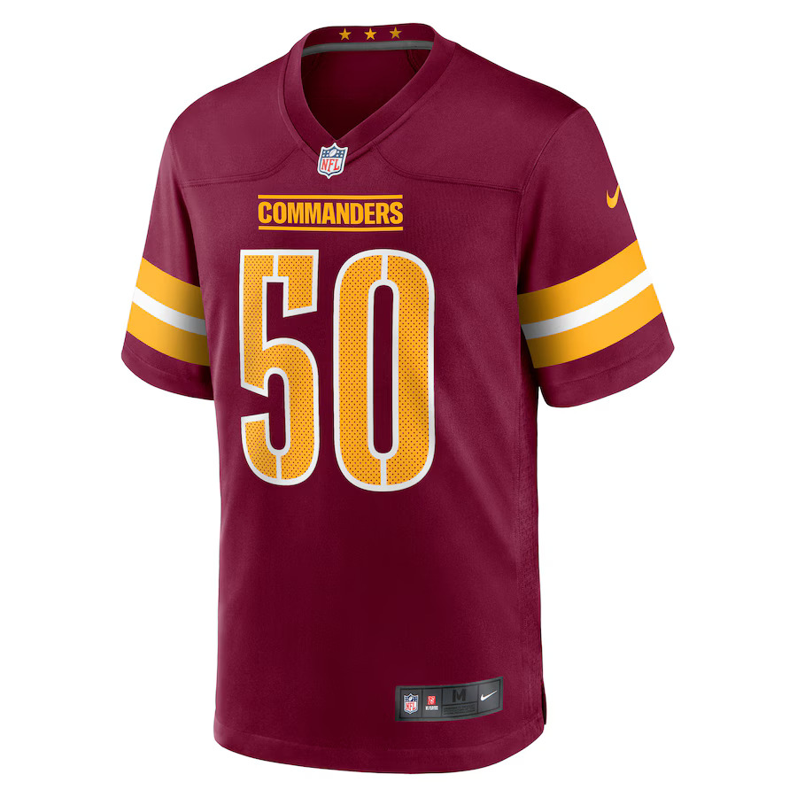 Drew White Washington Commanders Player Game Jersey - Burgundy Nfl - Image 2