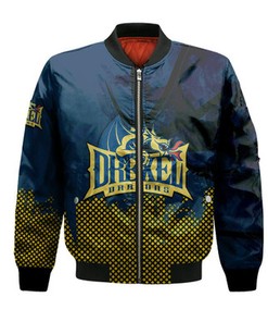 Drexel Dragons Bomber Jacket Basketball Net Grunge Pattern- NCAA