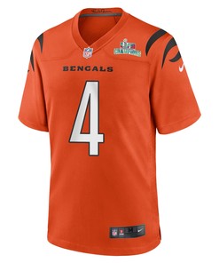 Drue Chrisman 4 Cincinnati Bengals Super Bowl LVII Champions Men Alternate Game Jersey - Orange