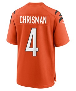 Drue Chrisman 4 Cincinnati Bengals Super Bowl LVII Champions Men Alternate Game Jersey - Orange