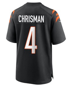 Drue Chrisman 4 Cincinnati Bengals Super Bowl LVII Champions Men Game Jersey - Black