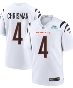 Drue Chrisman 4 Cincinnati Bengals Super Bowl LVII Champions Men Game Jersey - White