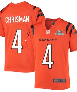 Drue Chrisman 4 Cincinnati Bengals Super Bowl LVII Champions Youth Alternate Game Jersey - Black
