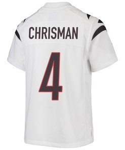 Drue Chrisman 4 Cincinnati Bengals Super Bowl LVII Champions Youth Game Jersey - White