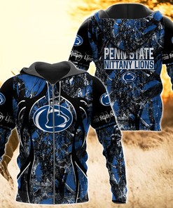 Ds003-Penn State Nittany Lions Hoodie, Zipper Camo Hunting Perfect Gift