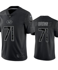 Duane Brown 71 New York Jets Black Reflective Limited Jersey - Men
